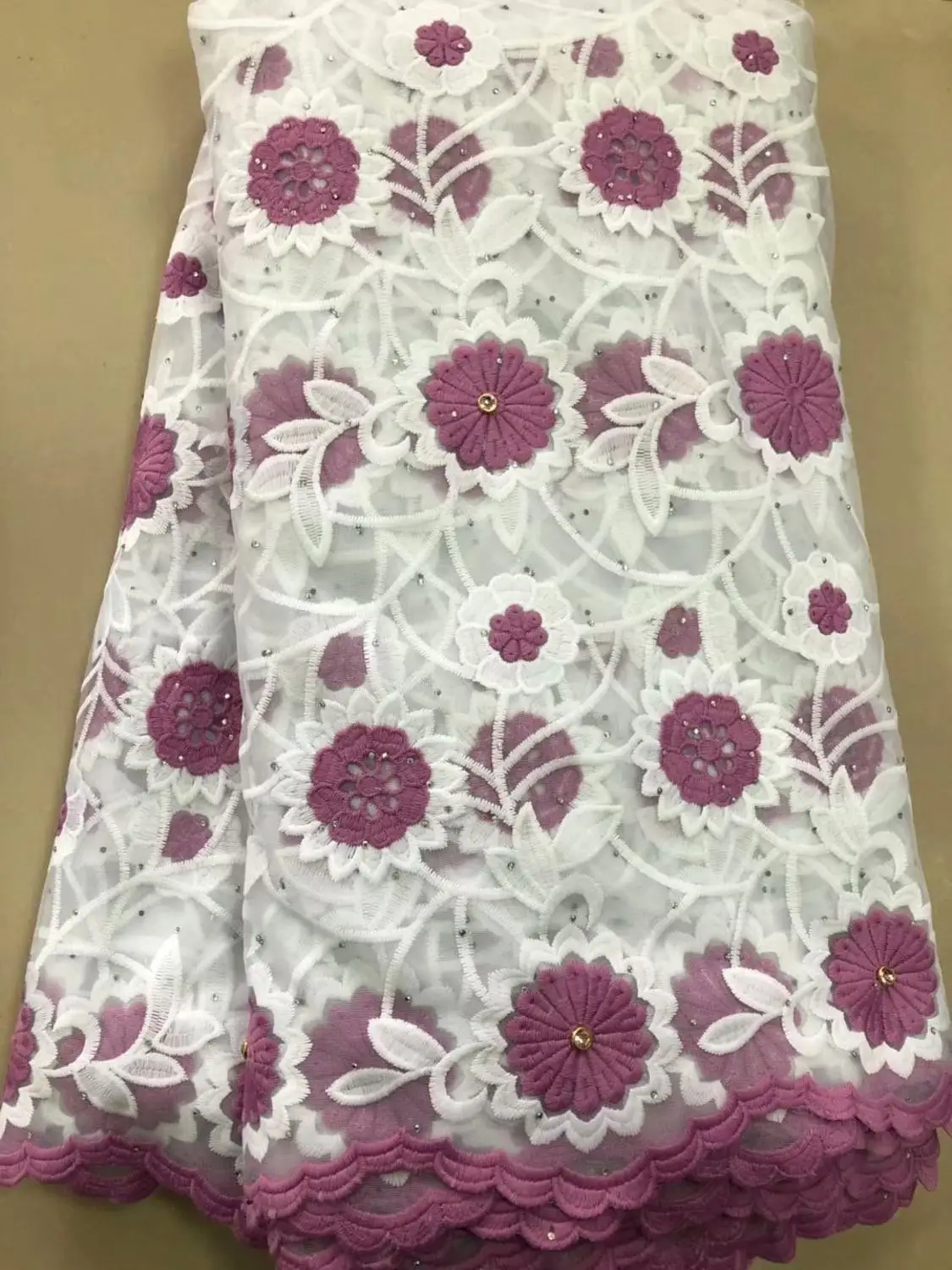 Нигерийские кружевные ткани 2019 Высококачественная кружевная ткань africain broderie coton