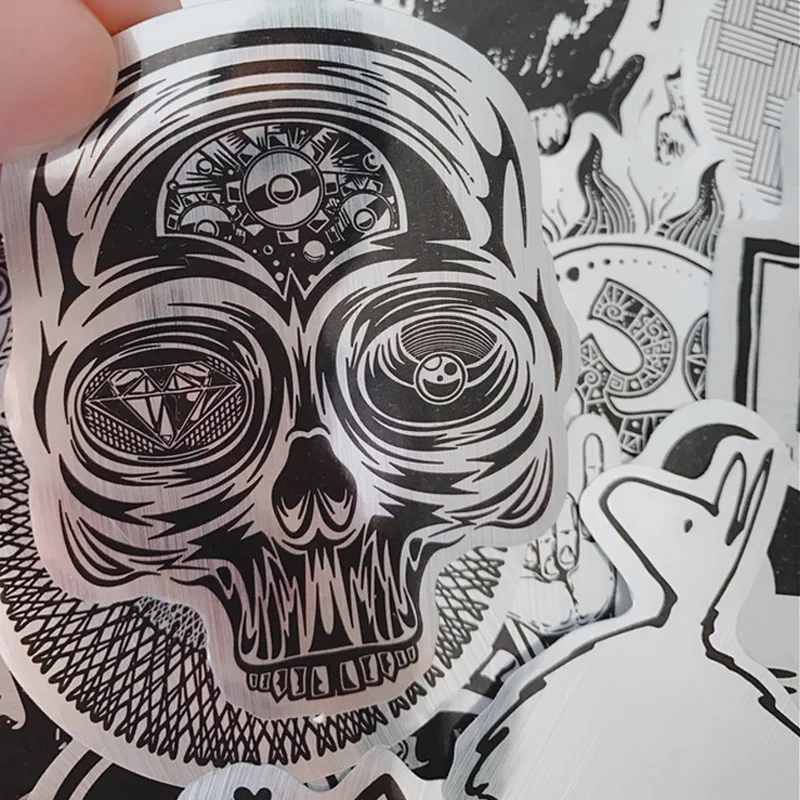 52 фото черно-белая наклейка серебряная металлическая граффити игрушки для