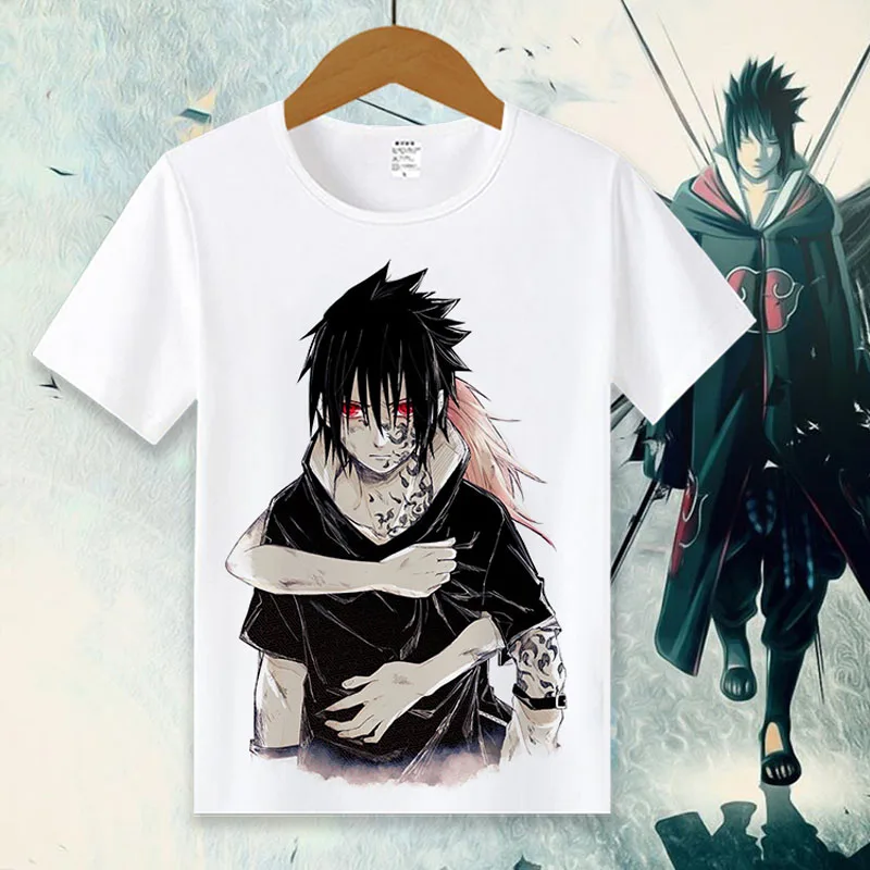 022 Новая футболка с Наруто Аниме Футболка женская футболка Janpan Uchiha Sasuke Косплей топы Мужские футболки с коротким рукавом - Цвет: 022