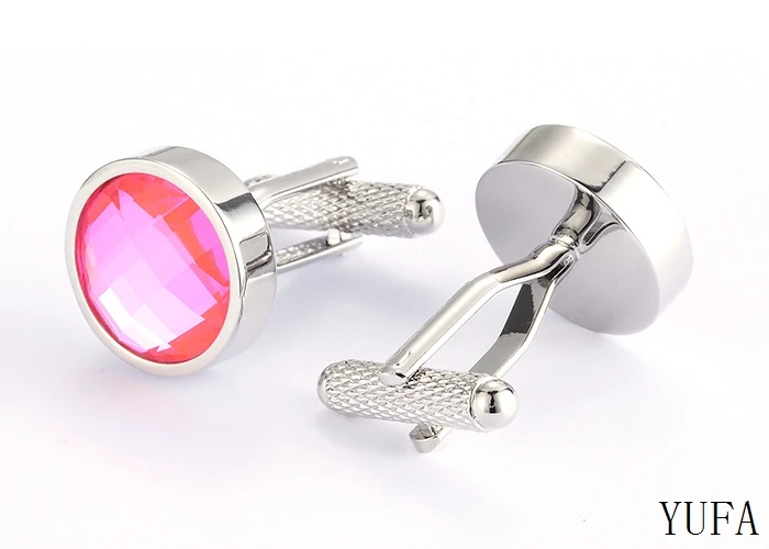 Новое поступление запонки из розового стекла для мужчин мужской рубашки или