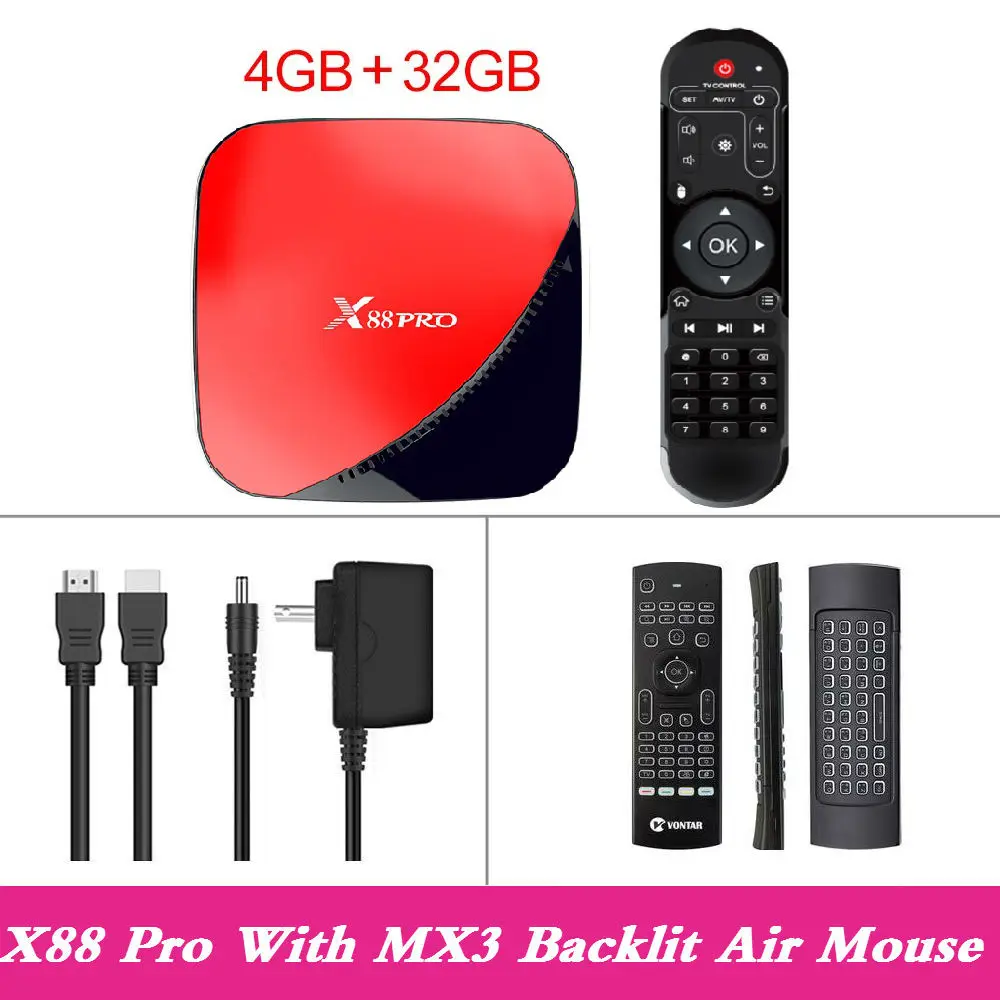 X88 pro Android 9,0 Smart tv Box 4 Гб ram 64 Гб ROMA 128 Гб Rockchip RK3318 5G Wifi 4K HD телеприставка медиа-проигрыватель google YouTube - Цвет: 4GB32GB MX3