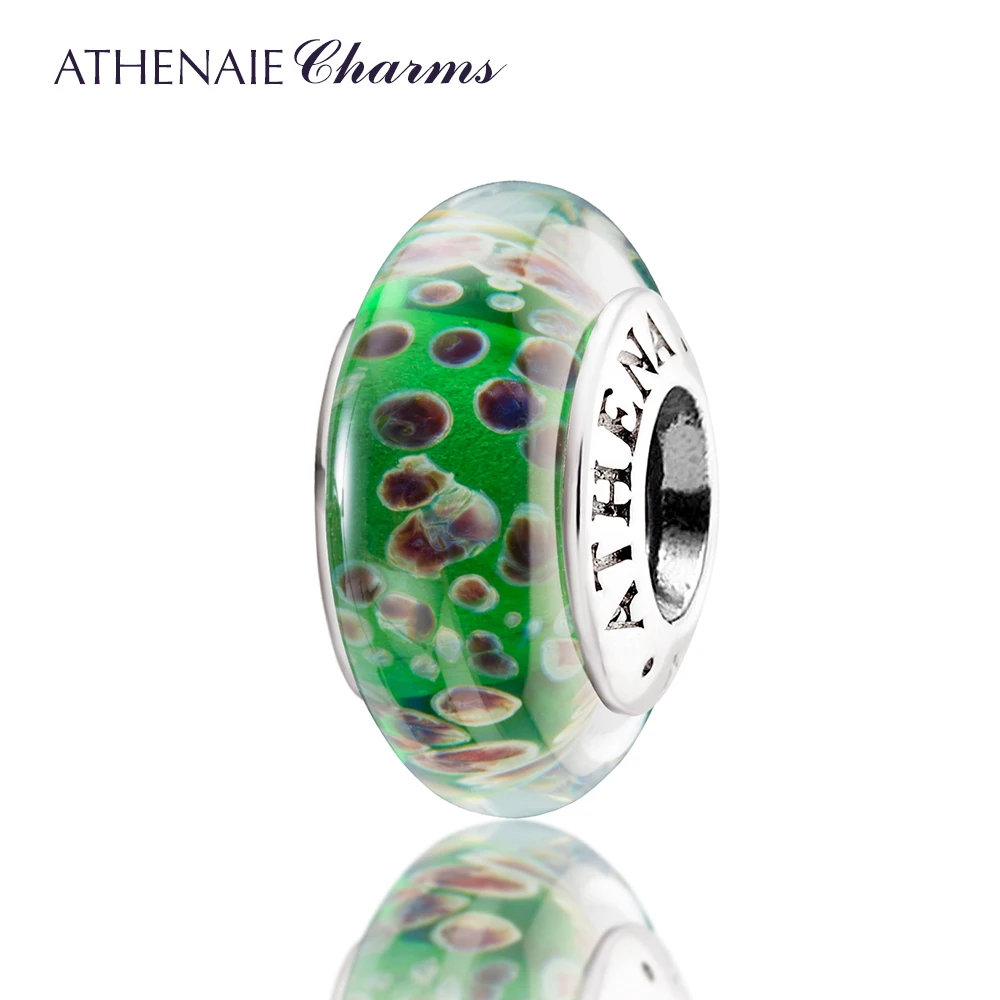 Браслет и ожерелье ATHENAIE из натурального муранского стекла 925 пробы Серебряное