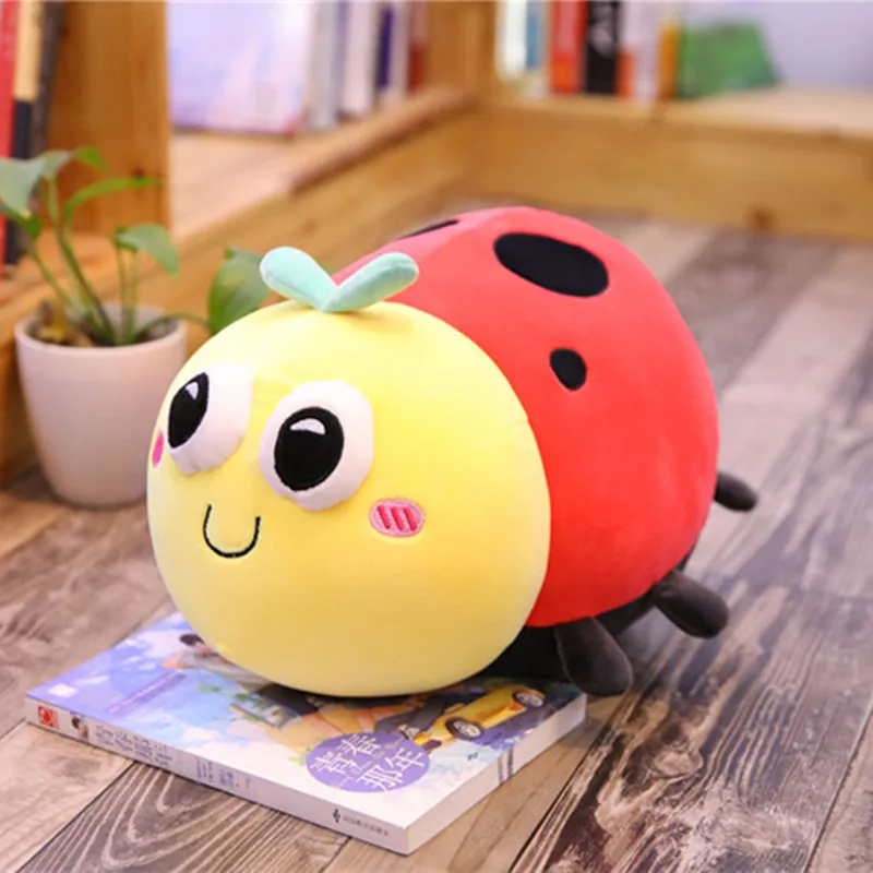 

Cute beetle seven star ladybug stuffed plush toy doll sleeping pillow cartoon cushion doll kids birthday gift