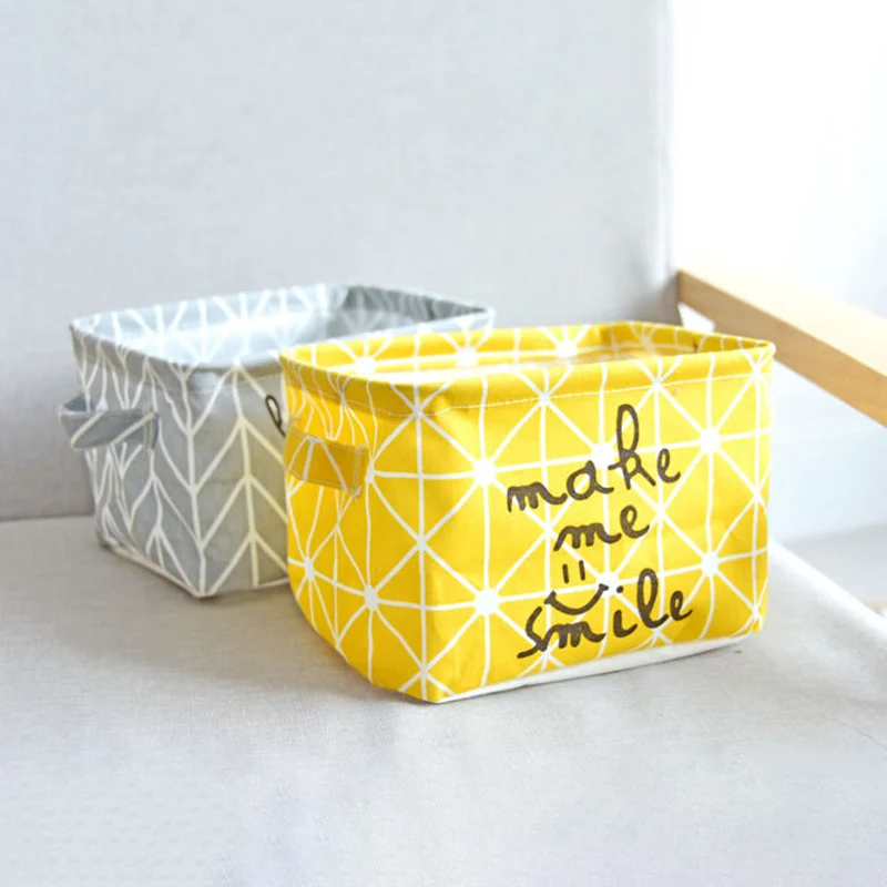 Корзина для хранения из хлопка и льна MICCK ящик различных предметов корзина стола