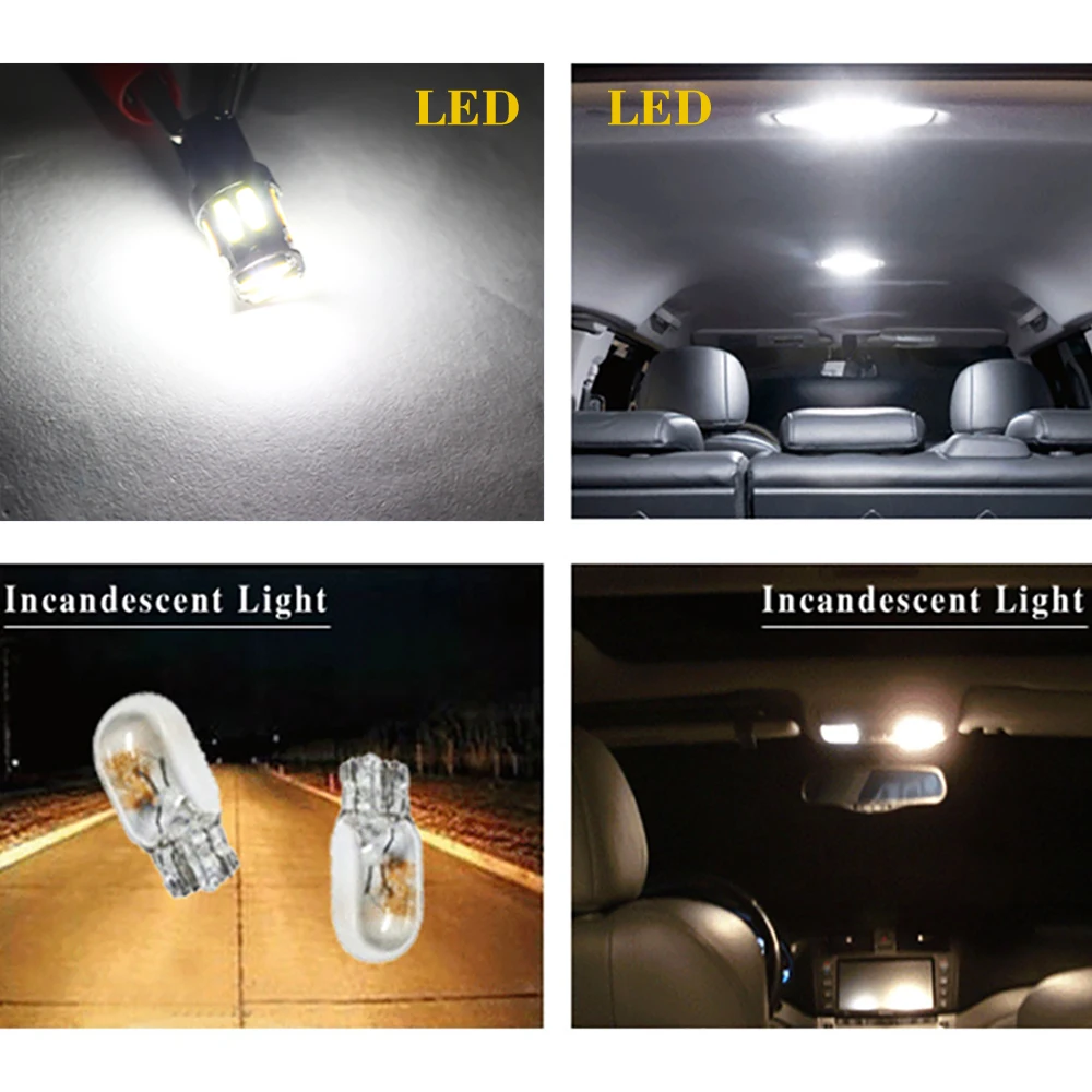Автомобильный свет T10 W5W светодиодный лампы 7020 10 SMD Светодиодные Автомобильные