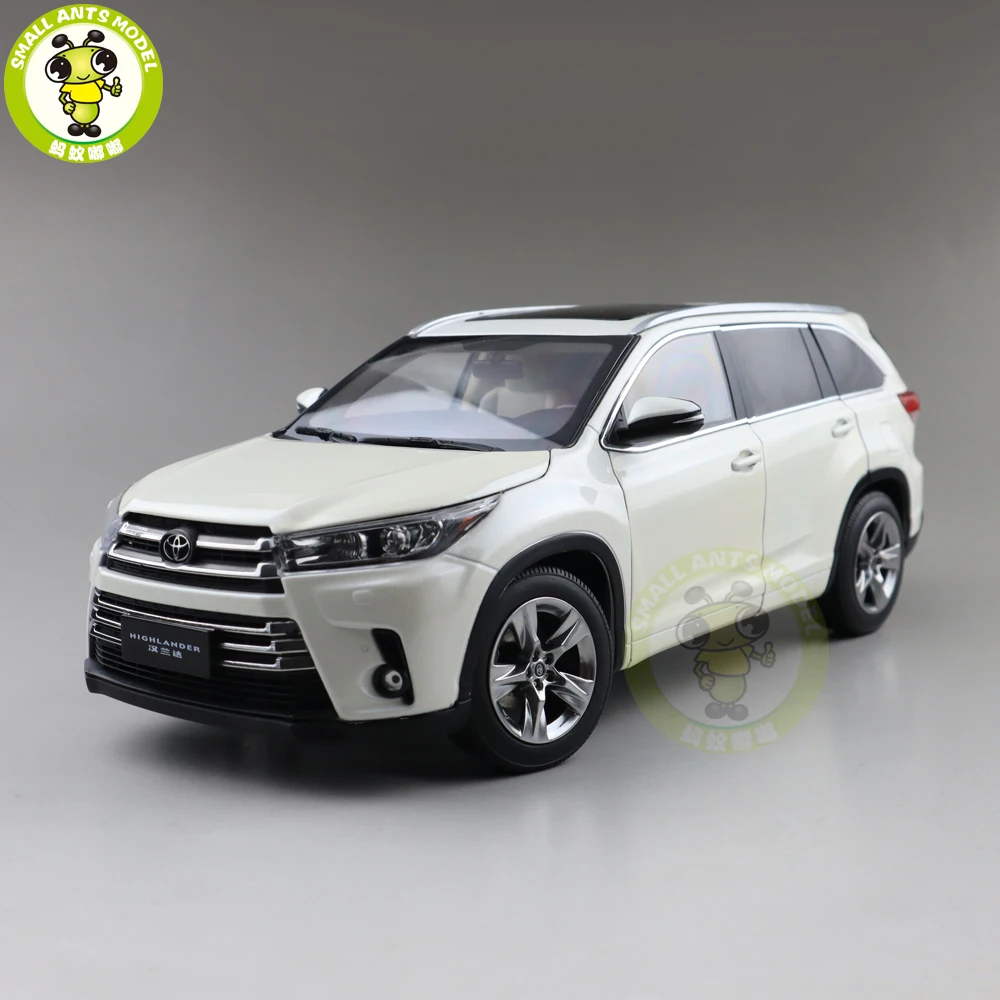 1/18 Highlander литая под давлением модель автомобиля SUV игрушки Детские подарки для мальчиков девочек белый