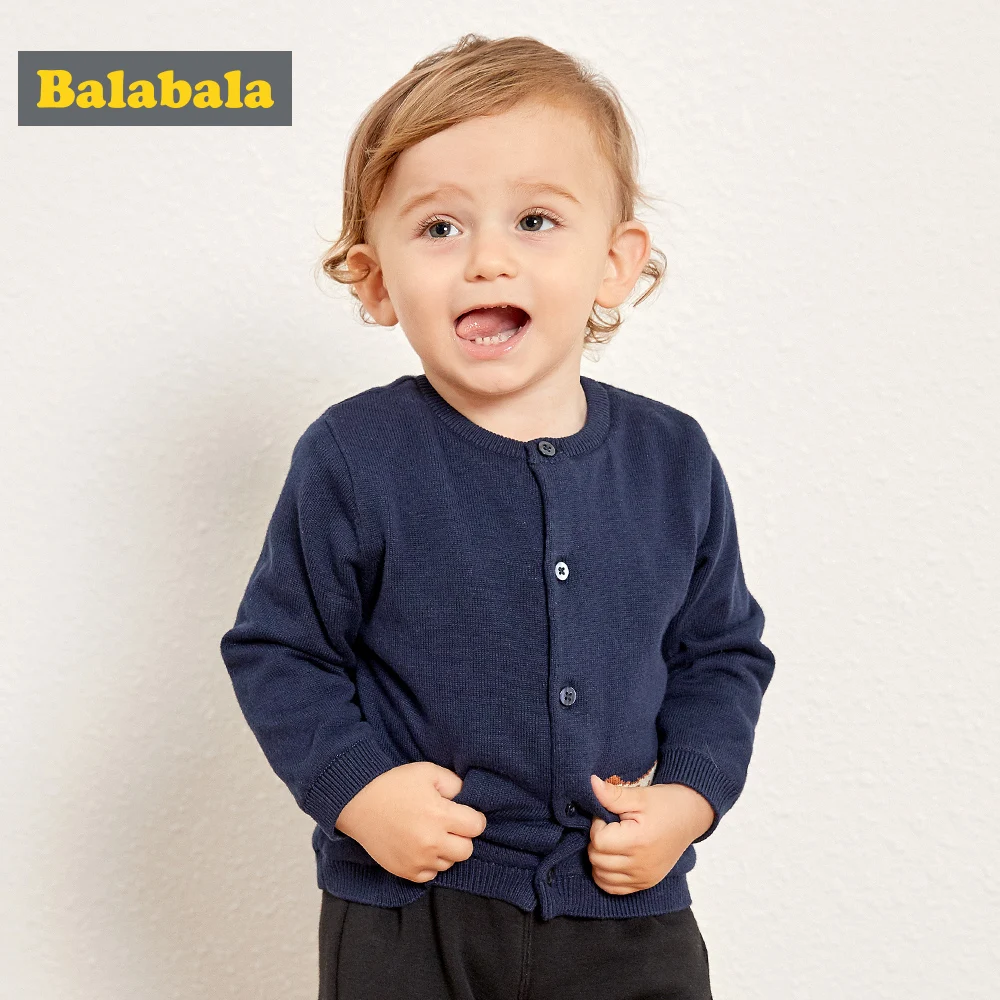 Свитеры для младенцев Balabala 2018 Однотонный свитер карамельных цветов мальчиков
