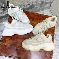 genuine leather retro dirty womens chunky sneaker 2019 fashion vintage platform women dad sneakers thick sole shoes flats