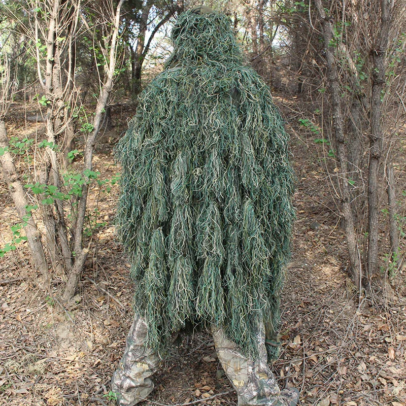 Мужской уличный охотничий костюм Ghillie, одежда Ghillie, топ, мужской Камуфляжный охотничий костюм Gilley, открытый охотничий плащ, пончо