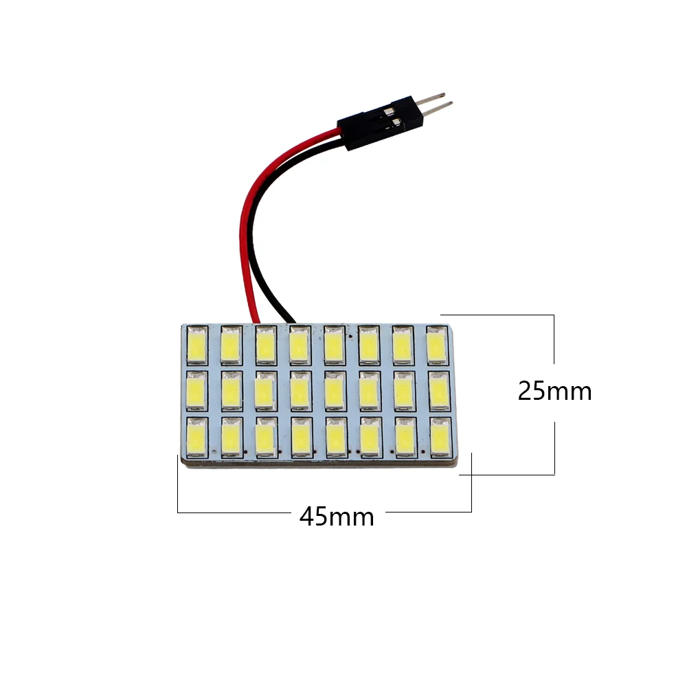 YM E-Bright 10-100 шт./лот 45 мм * 25 T10 5730 24 SMD светодиодные панели для чтения внутри с + Festoon Dome