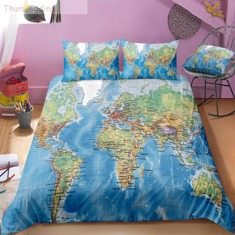 

Thumbedding Ancient Image Bedding Sets World Map Twin Full Queen King 3D Printing Duvet Cover Set Single Double Quilt Cover