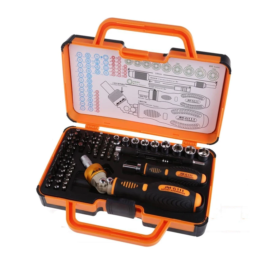 JM 6111 69 в 1 аппаратные биты отвертка для мобильного телефона планшета ПК Macbook набор