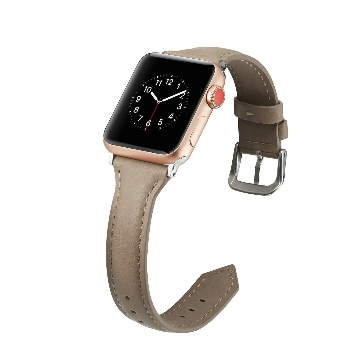 Серый Новая мягкая натуральная кожа наручных часов iWatch, ремешок сменный ремешок браслет с металлической застежкой для Apple Watch Series 5/4/3/2/1 38 мм 40 мм 42 44 мм - Цвет ремешка: Серый