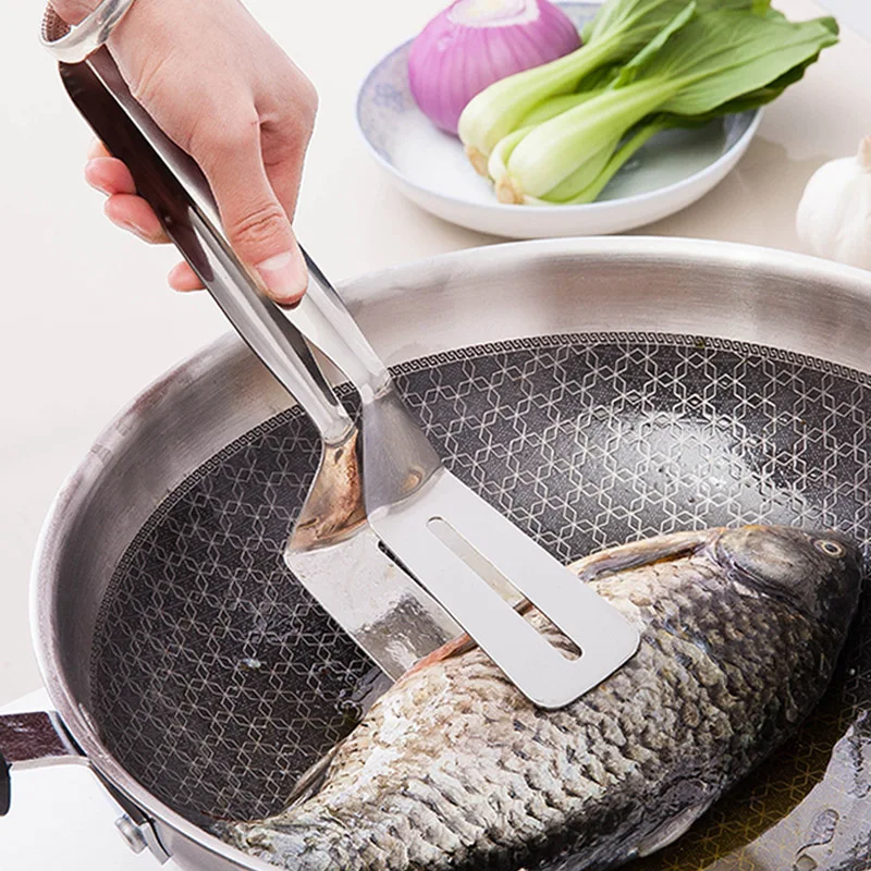 Лопатка для сковородки из нержавеющей стали зажим блинов жареная рыба лопата