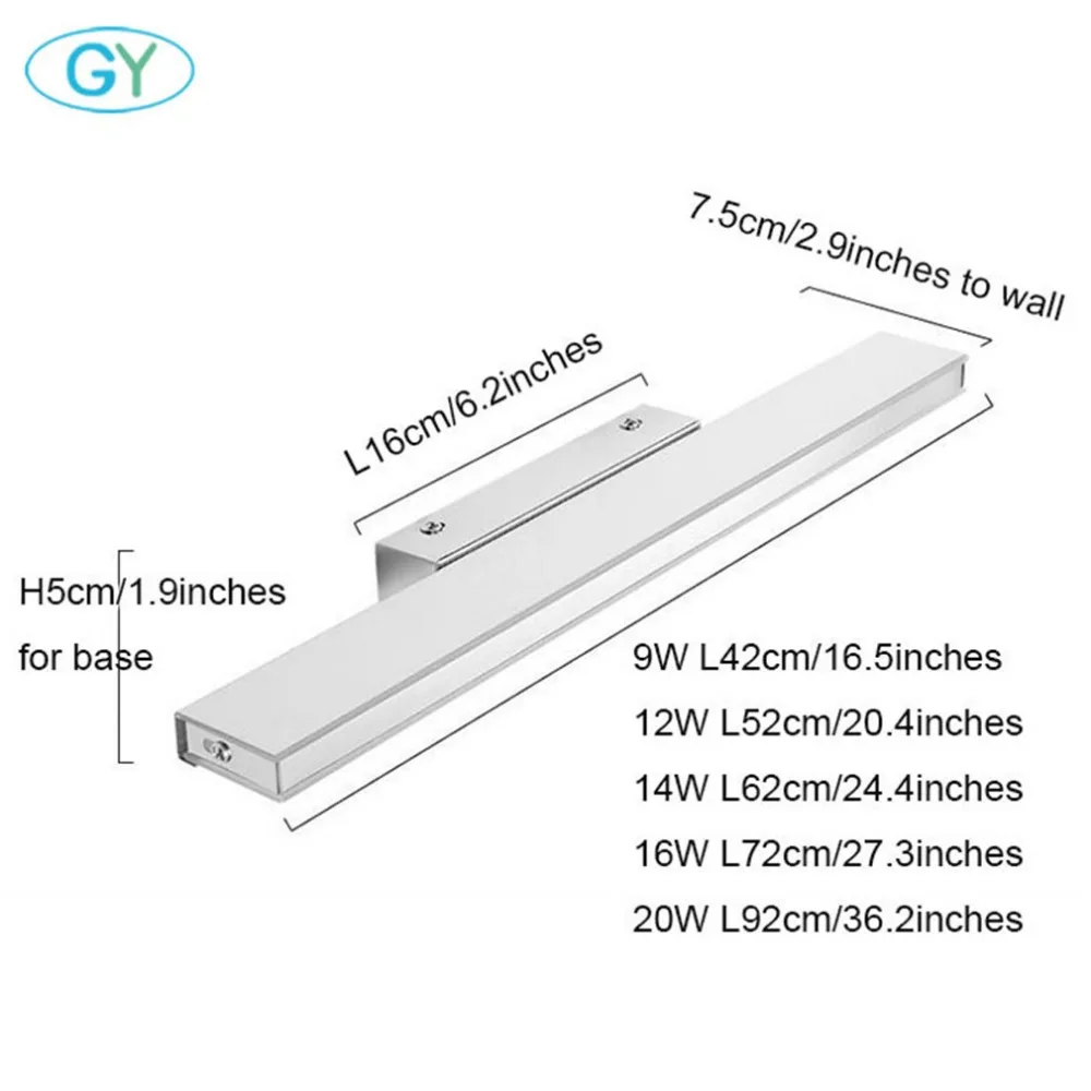 Современный светодиодный туалетный светильник L42cm L52cm L62cm L72cm L92cm современный