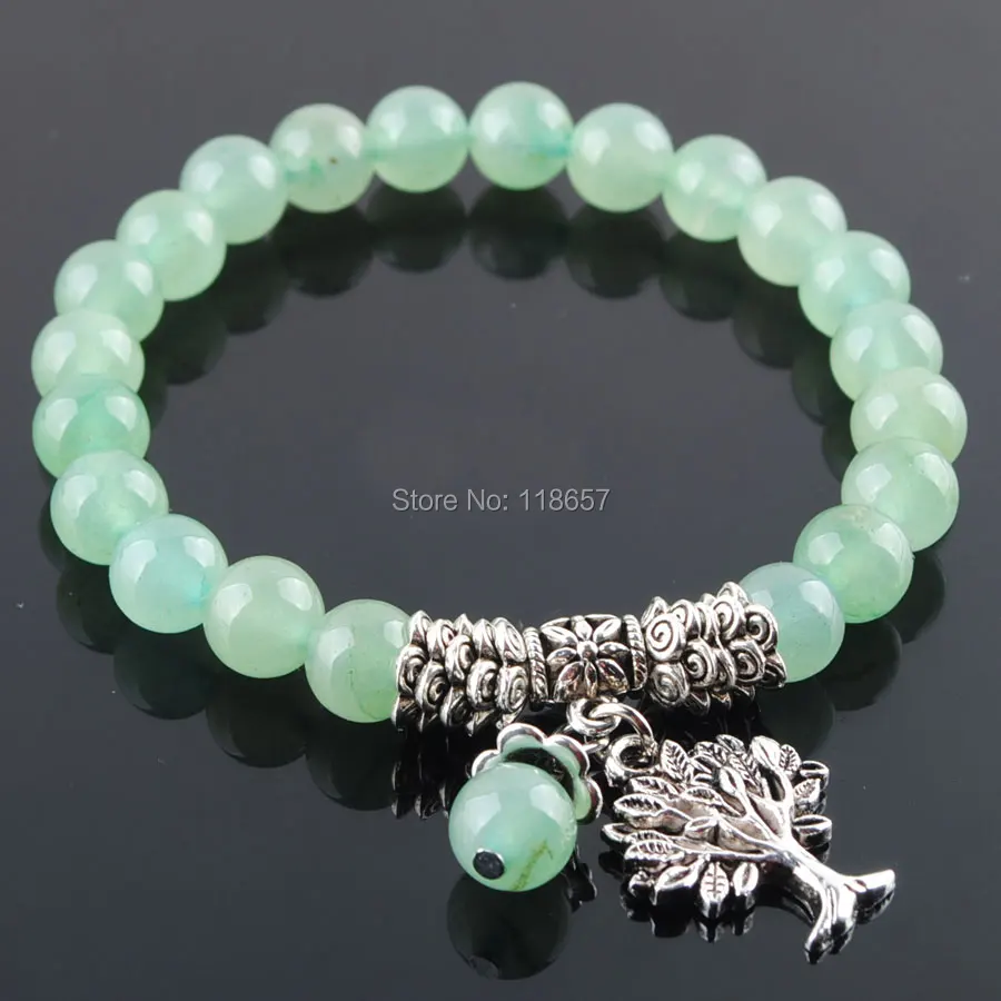 YOWOST Free Shipping Natural Gem Stone Bracelet Mala Beads Tree Of Life Charms Meditation Ethnic For Women Jewelry IBK324 | Украшения и