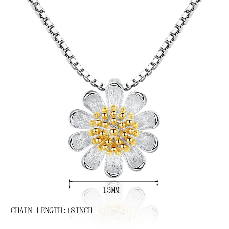 KITEAL High Quality pendant for female chrysanthemum sunflower fine small flowers collares charm | Украшения и аксессуары