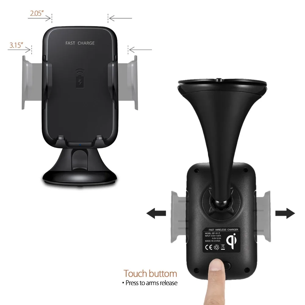 Новейший автомобильный держатель Qi быстрая Беспроводная Автомобильная Зарядка
