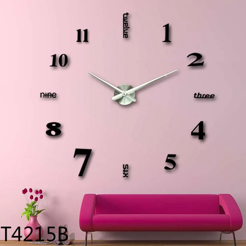 Горячие 3D большие настенные часы зеркальные наклейки сделай сам современный