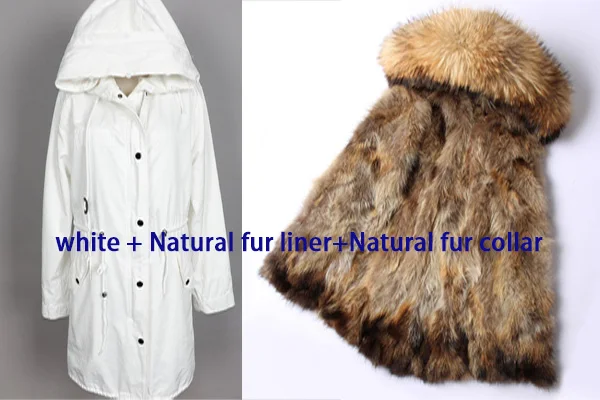 Cotton Coat S-7XL Водонепроницаемая парка, пальто из натурального меха, зимняя куртка для женщин, натуральный мех енота, меховой воротник, Лисий мех, подкладка, теплая Толстая Уличная одежда - Color: Cotton Coat