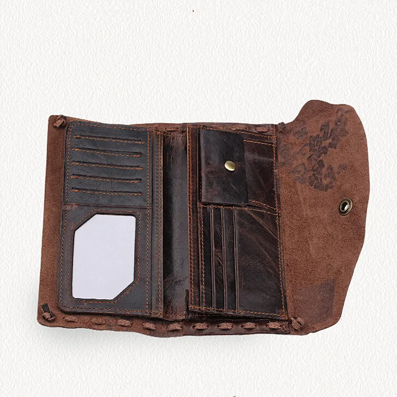 Женский Длинный кошелек из натуральной кожи с цветочным принтом|brand women wallet|women brand