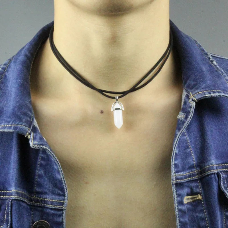 X231 черные кожаные опаловые ожерелья Чокер Модные для вечерние украшения Лучшие