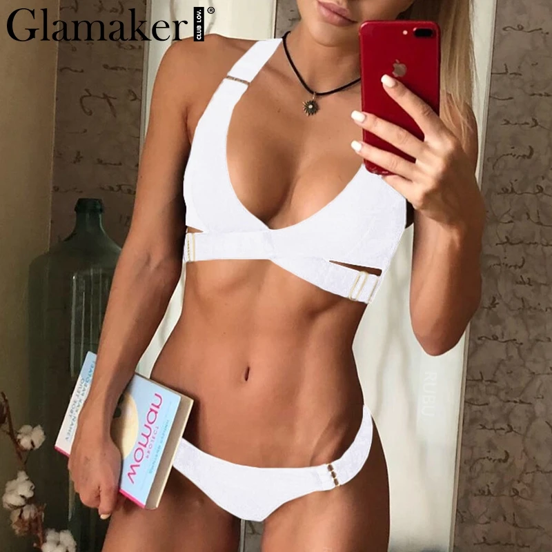 Glamaker сексуальный открытая спина крест облегающий костюм женский из двух частей Летние черные купальные костюмы купальный костюм Пряжка пляжный купальник