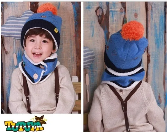 Флисовая шапка и короткий шарф для мальчиков девочек 2 шт./комплект | Детская