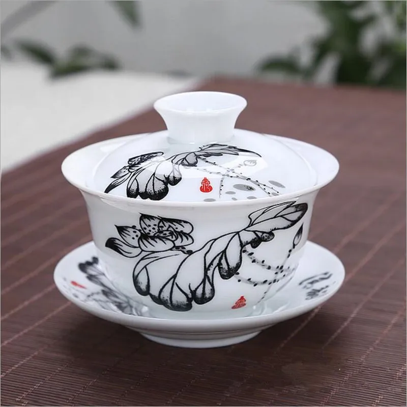 200 мл большая емкость китайский Tureen кунг-фу чайная чаша Gongfu Gaiwan Чайник