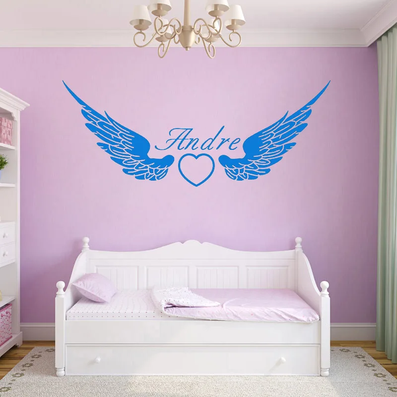 ZN G163 персонализированные Виниловые Настенные Стикеры с изображением крыльев