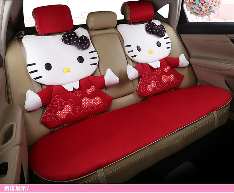 Для девочек женские четыре сезона мультфильм милый розовый рисунок «Hello Kitty» Сиденья Комплект