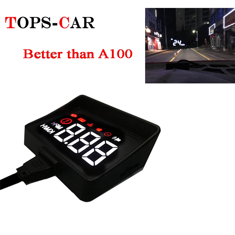 Новейший A100S автомобильный HUD Дисплей OBD2 II EUOBD система Предупреждение о превышении скорости проектор лобовое стекло авто электронная сигнализация напряжения