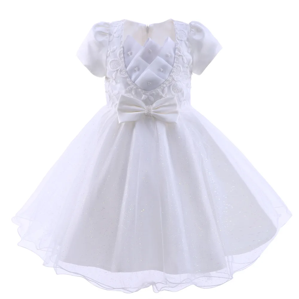 Платья Cuestyles с белыми цветами для девочек платье коротким рукавом вечерние