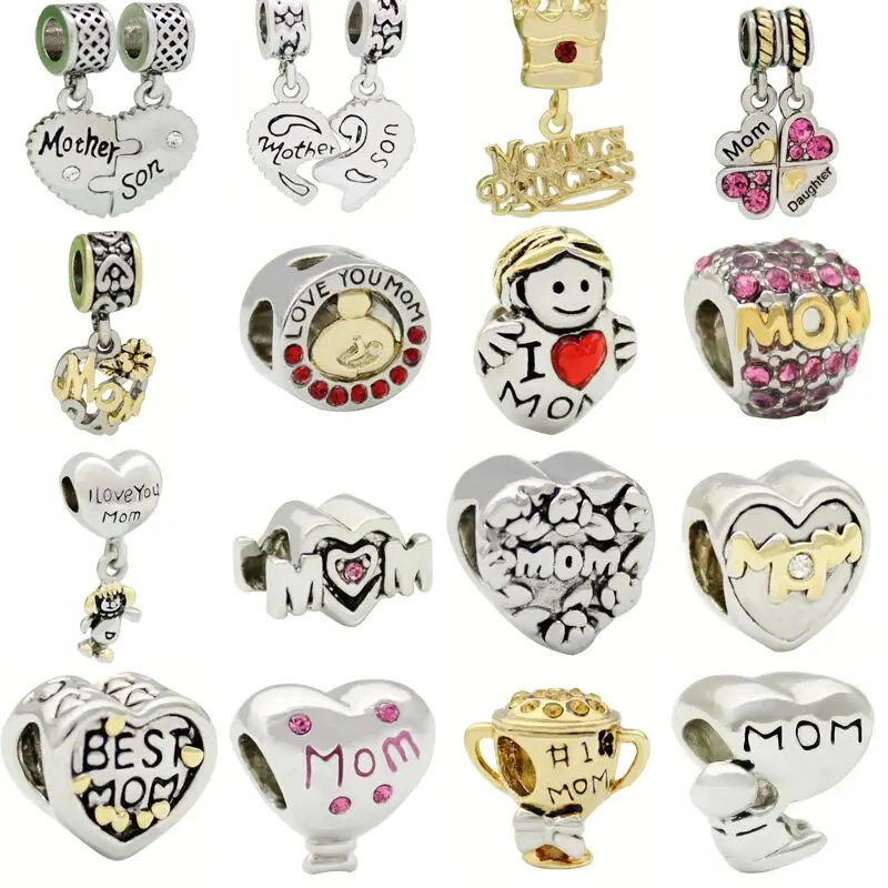 Мама День матери. Ребенок. Стразы. Бусины подвески для браслета Pandora|Бусины| |