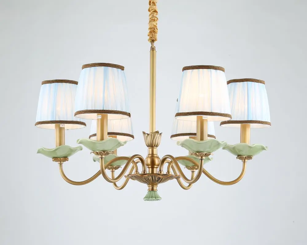 Современная настоящая бронзовая медная люстра для спальни столовая гостиная