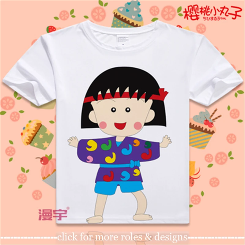 Chibi Maruko-chan Momoko "Maruko" Sakura Sakiko Sakura Косплей костюм ткань унисекс футболка с короткими рукавами