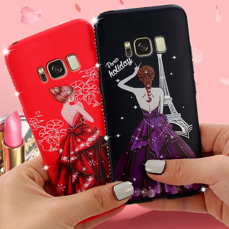 Чехол для Samsung Galaxy S8 плюс модные Кристаллы и стразы сексуальное платье девушка