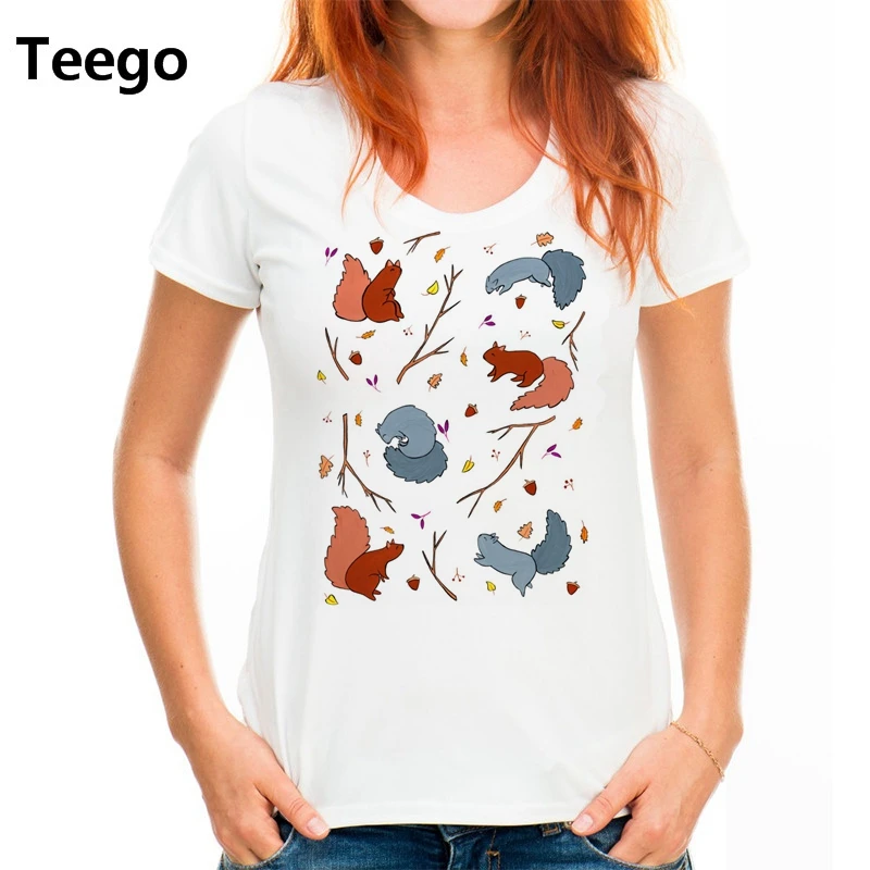 2018 новые летние модные женские с коротким рукавом белка Riot футболка красивое