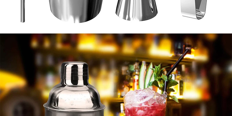 KONCOCocktail набор из 5 предметов, шейкер для виски из нержавеющей стали, набор с шейкерами, ситечками, барный Миксер для вина, Muddler