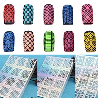 new nail art hollow template sticker stamp stencil guide manicure tips stamping tool