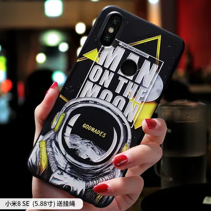 Initial D, Луна, астронавт, предупреждение о запрете курения рельефным тиснением чехол для Xiaomi mi 8 mi 8 mi 8 se, mi 8 PRO, mi 8 explor чехол Крышка - Цвет: 9 mi8se