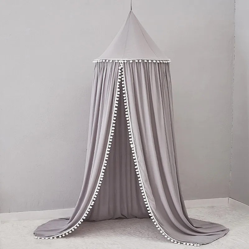 Nordic Style Crib Netting Large Cotton Ball Dome Solid Color Mantle Baby Room Reading Corner Decoration Tent Mosquito Net | Мать и