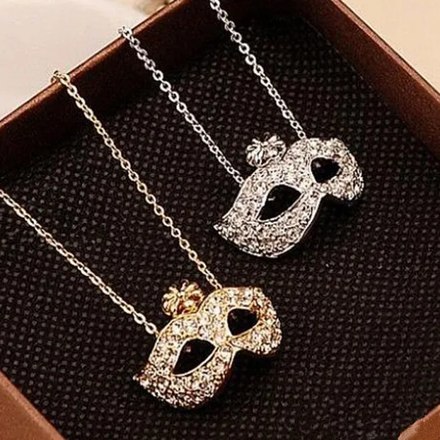 CND236 Новое Женское модное ожерелье с маской и драгоценными камнями|mask necklace|women