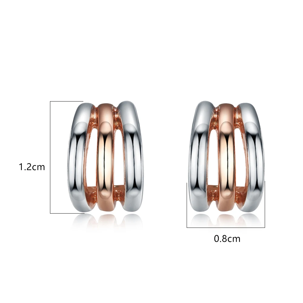 Viennois Korean Silver Color Stud Earrings for Women Triple Layers Semicircle Small Trendy Jewelry Wedding Party Gifts | Украшения и