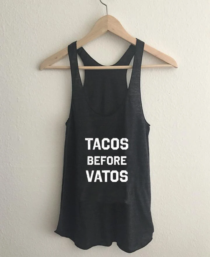 Майка Tacos Before Vatos Por Vida Tequila майка с буквенным принтом летняя хлопковая забавная