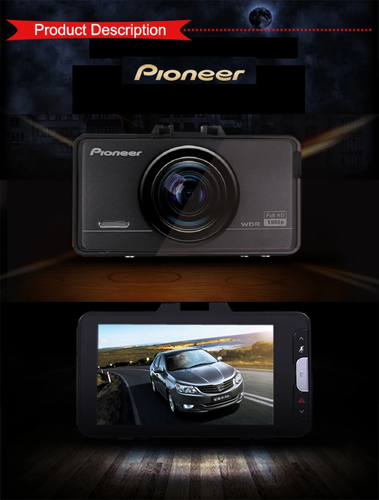 Pioneer DVR30 Автомобильный видеорегистратор Камера gps 1080P видеорегистратор Full HD видео рекордер узкое зеркало ночного видения