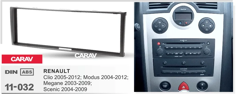 1Din Радио Фризовая для Renault Clio Modus Megane Scenic стерео панель Монтаж Установка тире комплект обшивка рамка CARAV 11-032