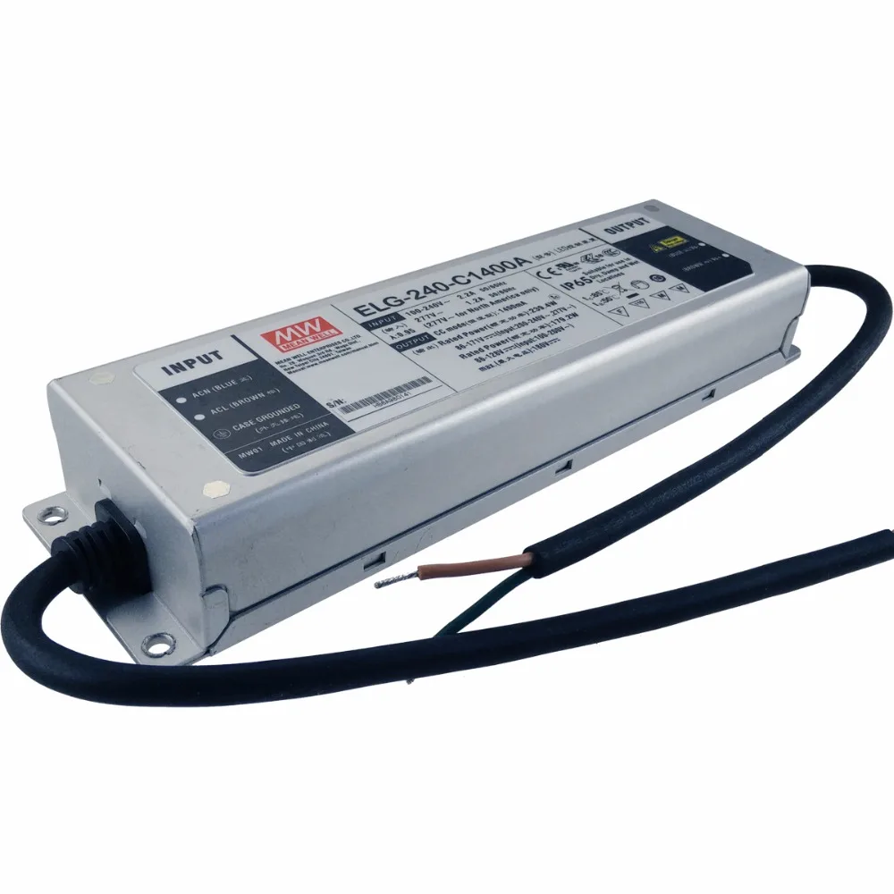Оригинальный светодиодный привод Meanwell ELG-240-C1400A 1400 мА 240 Вт 180 в Высокий источник