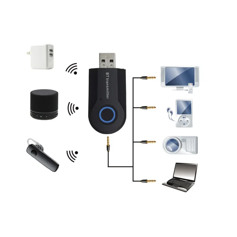 3 5 мм беспроводной Bluetooth передатчик стерео аудио USB музыкальный адаптер для