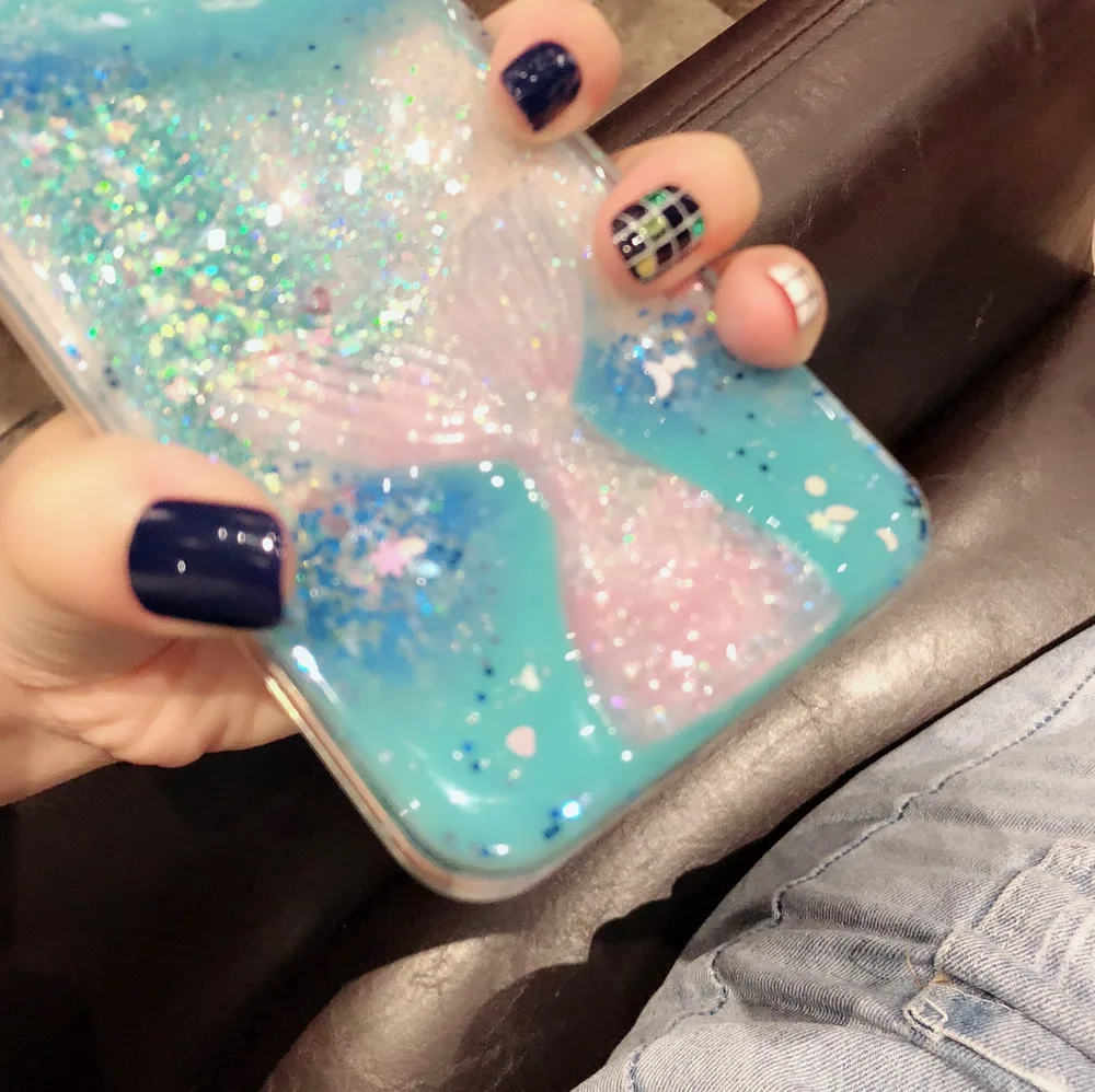 Netarlier Liquid чехол для iPhone 6 S 7 Plus 8 ix XR Xs Max 3D Блеск хвост русалки капельный порошок